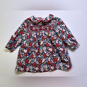 Mini Boden Floral Kids Dress - Red, Blue, White